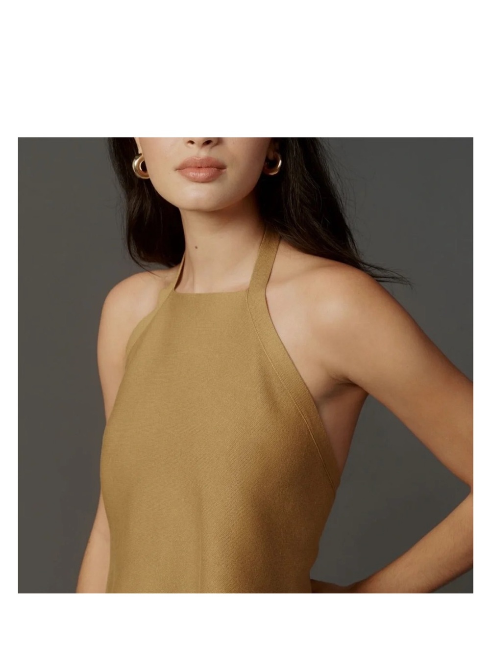 Maeve Halter Tank Top in Camel Brown